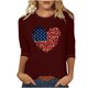 thumbnail image 1 of Camisetas de Manga Corta para las Mujeres Día de la Independencia Impreso Suelto Cuello Redondo Tee, Casual Y Blusas Festivas para las Mujeres Casual, 1 of 4