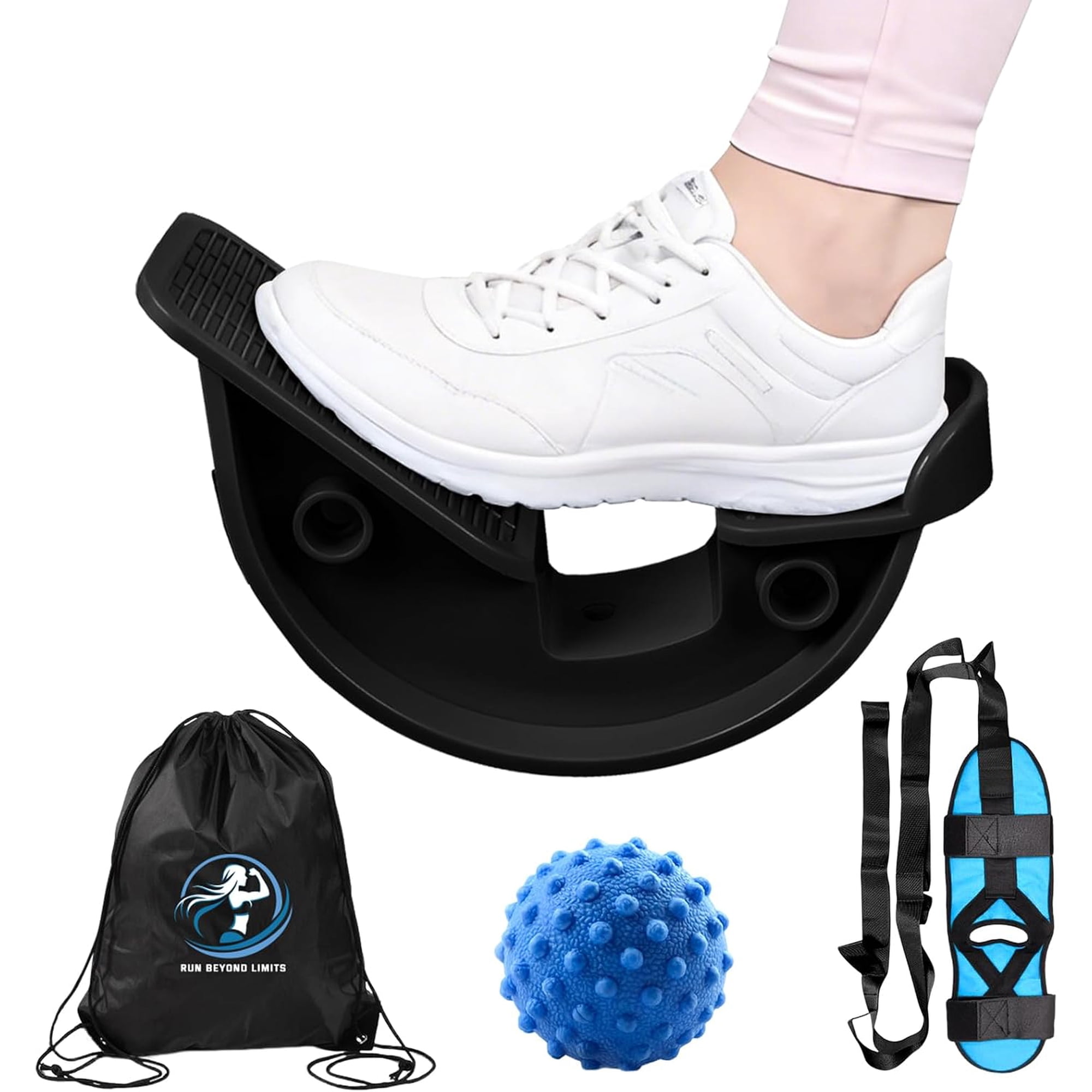 Calf Stretcher and Foot Rocker for Plantar Fasciitis, Foot and Calf Stretcher Kit, Plantar Fasciitis Stretcher, Suitable for Stretching Legs, Thighs