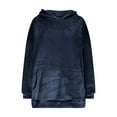 thumbnail image 4 of Prime Day Sales Today 2025!GaThRRgYP Womens Tunic Tops,Women's Suede Solid Color Hooded Front Pocket Warm and Comfortable Top Navy S, 4 of 8