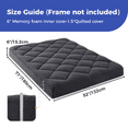 thumbnail image 3 of Jamdok 6" Full Size Memory Foam Futon Mattress Replacement (Frame Not Included),Futons Sofa Couch Bed with Thickened Pillowtop Cover, Floor Mattress with Two Types of Firmness, Dark Grey, 3 of 7