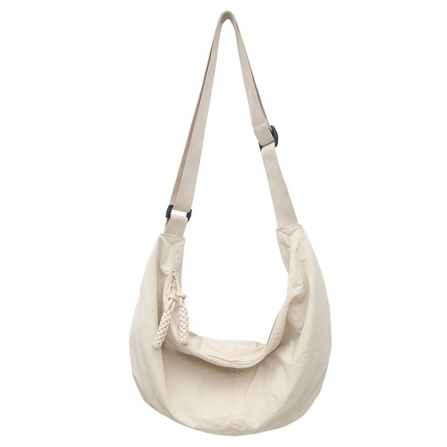 80649 Bolso informal gran capacidad con masa multicolor bolso retro bolso hombro impermeable nailon arrugado lavado mochila clase para estudiantes bolso mensajero-PZ20240731015644 Blanco