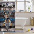 thumbnail image 3 of Manfei Ocean Paddle Anchor Shower Curtain 72Wx78L,Vintage Lake House Bath Curtain,Blue Gray, 3 of 6