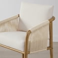 thumbnail image 4 of CHITA Counter Height Bar Stool with Braid Wood Arm Set of 2, Fabric in Cream, 4 of 16