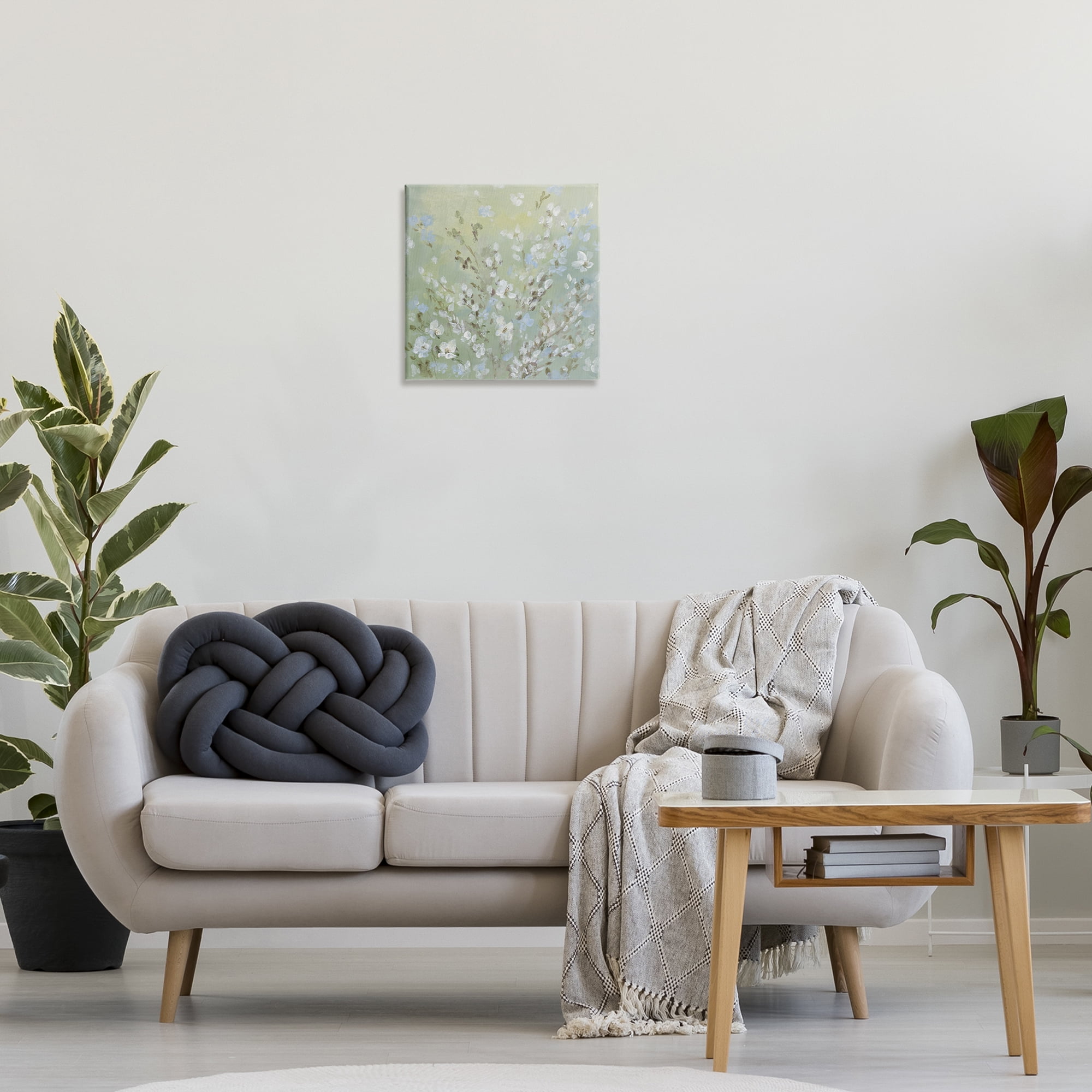 Stupell Industries Floral Meadow Wispy Willows Floral & Botanical Painting Wrapped Canvas Art Print Wall Art, 17 x 17