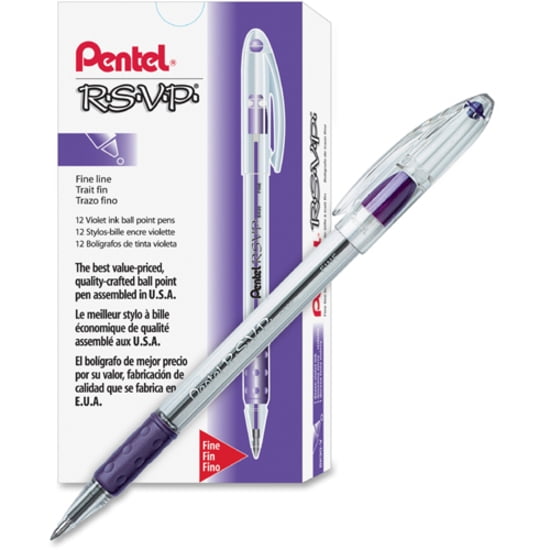 Pentel R.S.V.P. Stick Ballpoint Pen, .7mm, Trans Barrel, Violet