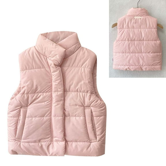 Girls Puffer Vest Infant Winter Vest Light Weight Down Vest with Zip Up Sleeveless Jacket Winter Clothes 3-6 Months