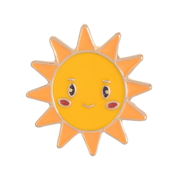 HEMOTON Yellow Alloy Sun Pattern Brooch for Women Accessories Fashion Cartoon Design Pin Jewelry Corsage 1
