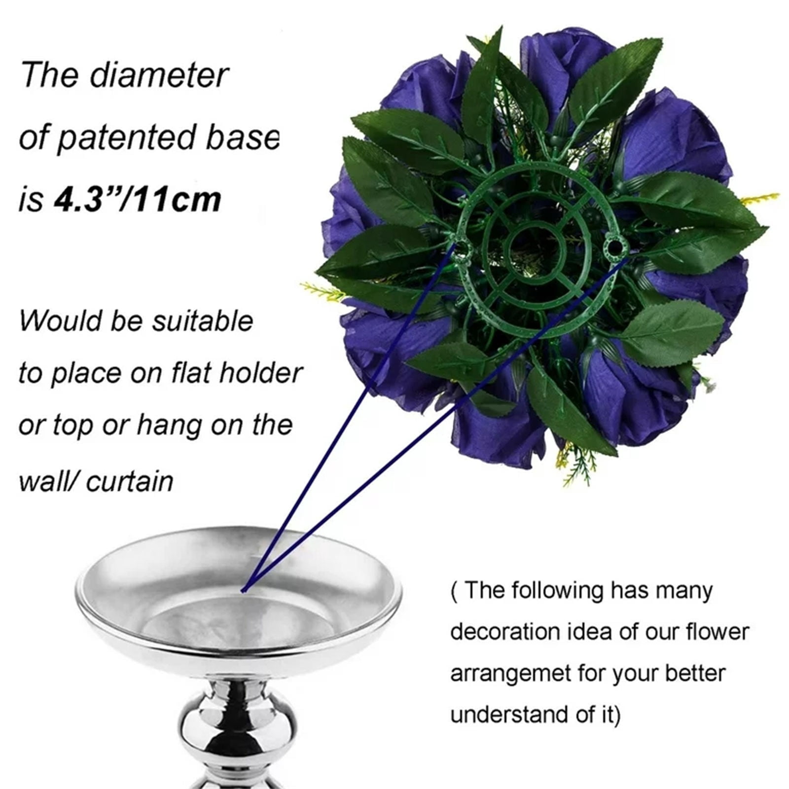 WYQLFSB Artificial Flowers for Outdoor 10pcs Dark Blue Road Flower Main Table Flower Silk Flower Flower Ball Wedding Car Staircase Decoration Wedding Supplies Props Home Decor Navy One Size