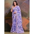thumbnail image 7 of Floral Sequinned Embellished Border Pure Chiffon Saree - 27423570, 7 of 7