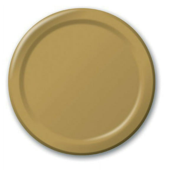 Party Central Disposable Paper Party Banquet Dinner Plates - 10" - Glittering Gold - Club Pack of
