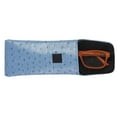 thumbnail image 4 of Eyeglass Case Top Closure, Slip In Eyeglass Case Soft Faux Ostrich Leather Fits Large Glasses, Women Men, 4 of 9