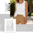 thumbnail image 2 of Summer Cotton Linen Tank Tops Womens Casual Vests Ladies Sleeveless Blouses Round Neck T-Shirts Holiday Vintage Solid Color Top Comfy Oversized Tshirts Size, 2 of 4