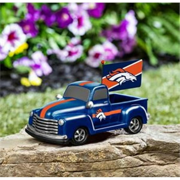 Denver Broncos 9 Inch Metal Rally Truck Statue, Outdoor Garden or Indoor Fan Decor, Sports Fan Collectible Figurine, Officially Licensed