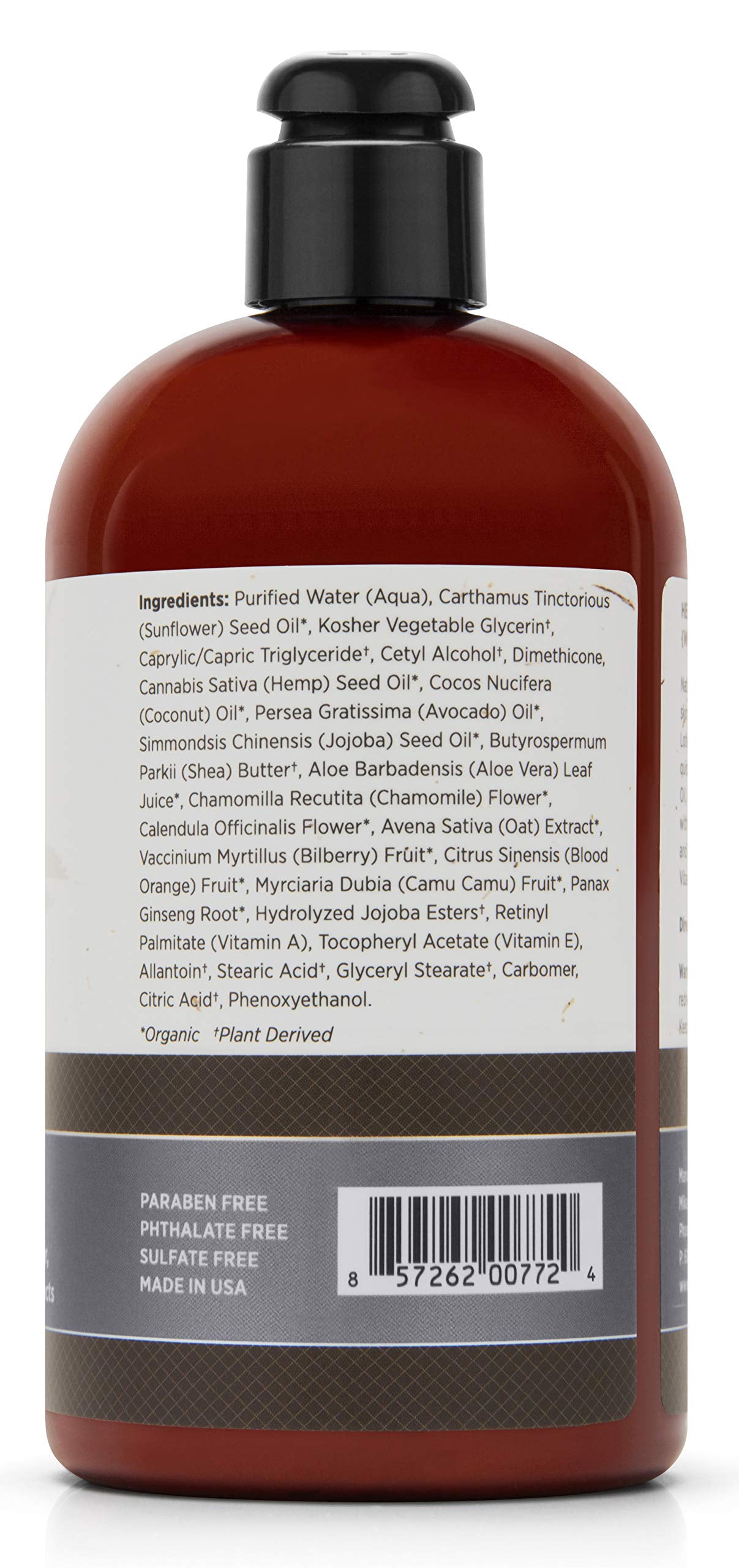 Mika Naturals Fragrance Free Hemp Seed Hand & Body Lotion for Dry Skin, 16 fl oz