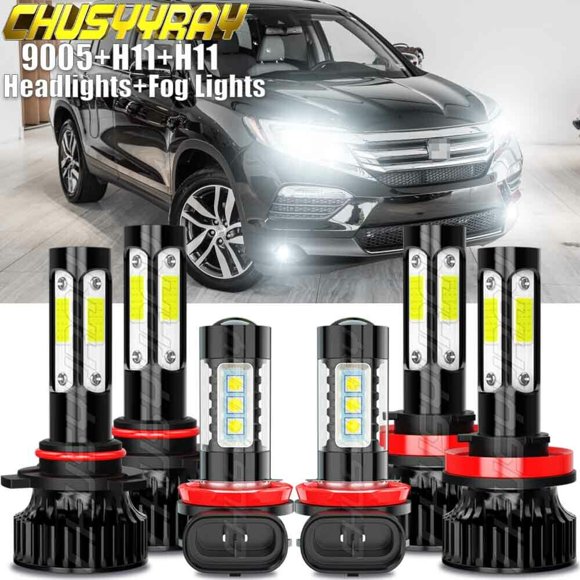 Pour Jeep Grand Cherokee 2014-2017 Kit de Phares LED Ampoule de Feux de Brouillard 6000K 9005 H11 H11 Lot de 6
