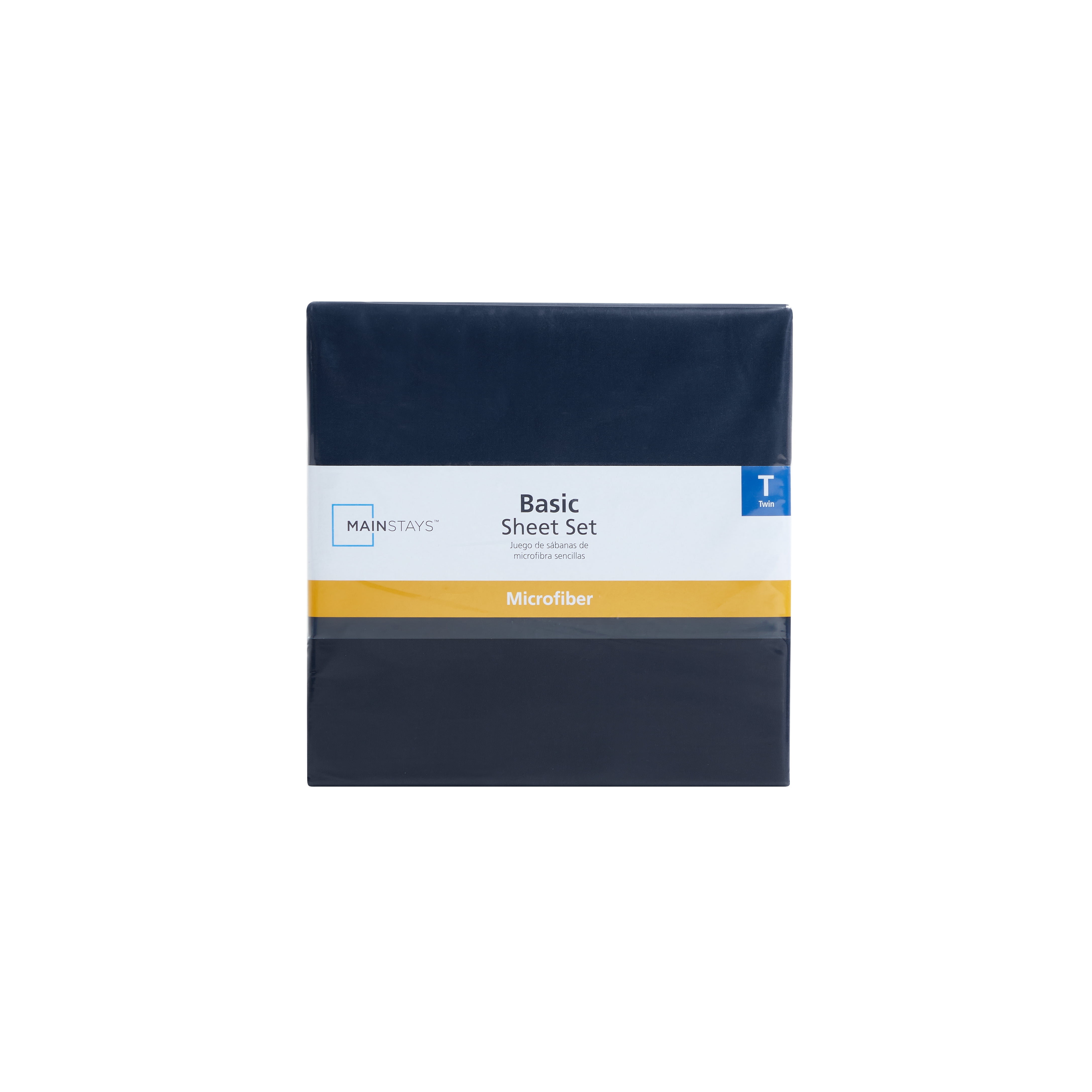 Mainstays Basic Value Microfiber Bed Sheet Set, Navy Blue, Twin, 3 Piece