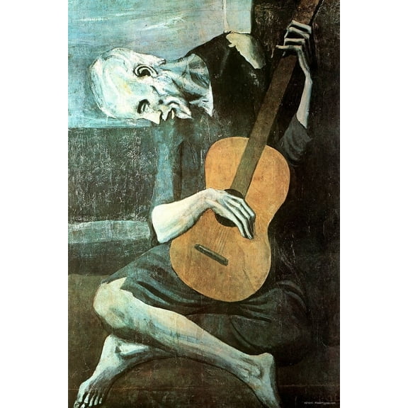 Pablo Picasso (Old Guitarist) Art Print Poster Unframed 12x18inch(30x45cm)