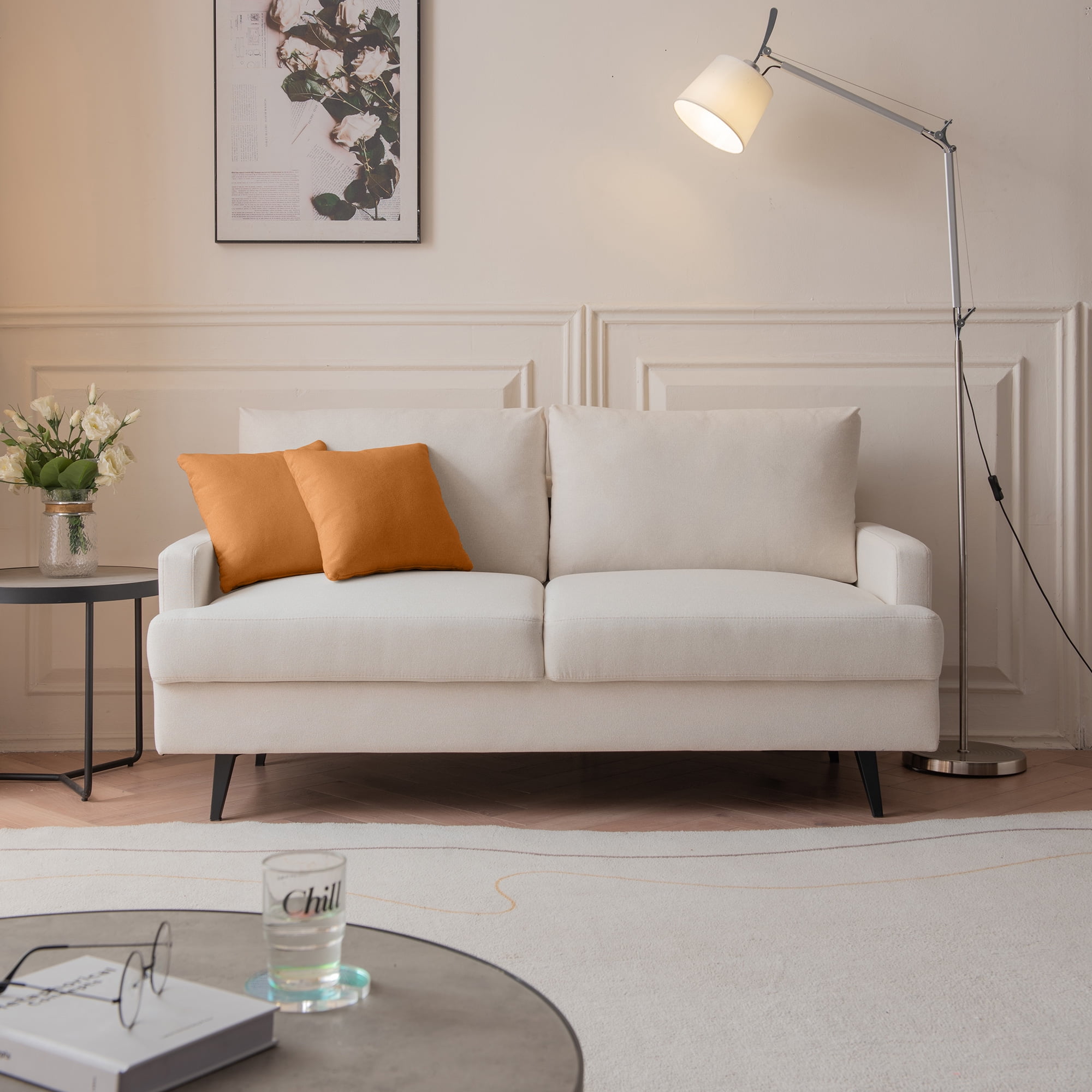 64" W Loveseat Sofa,Mid Century Modern Decor Love Seats Furniture