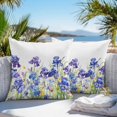 thumbnail image 3 of Throw Pillow Covers 20x20 Inch Set of 2, Blue Spring Floral Waterproof Outdoor Pillow Covers, Watercolor Flowers Summer Botanical Decorative Cushion Pillowcases for Couch, Sofa, Bed, Garden, Patio, 3 of 9