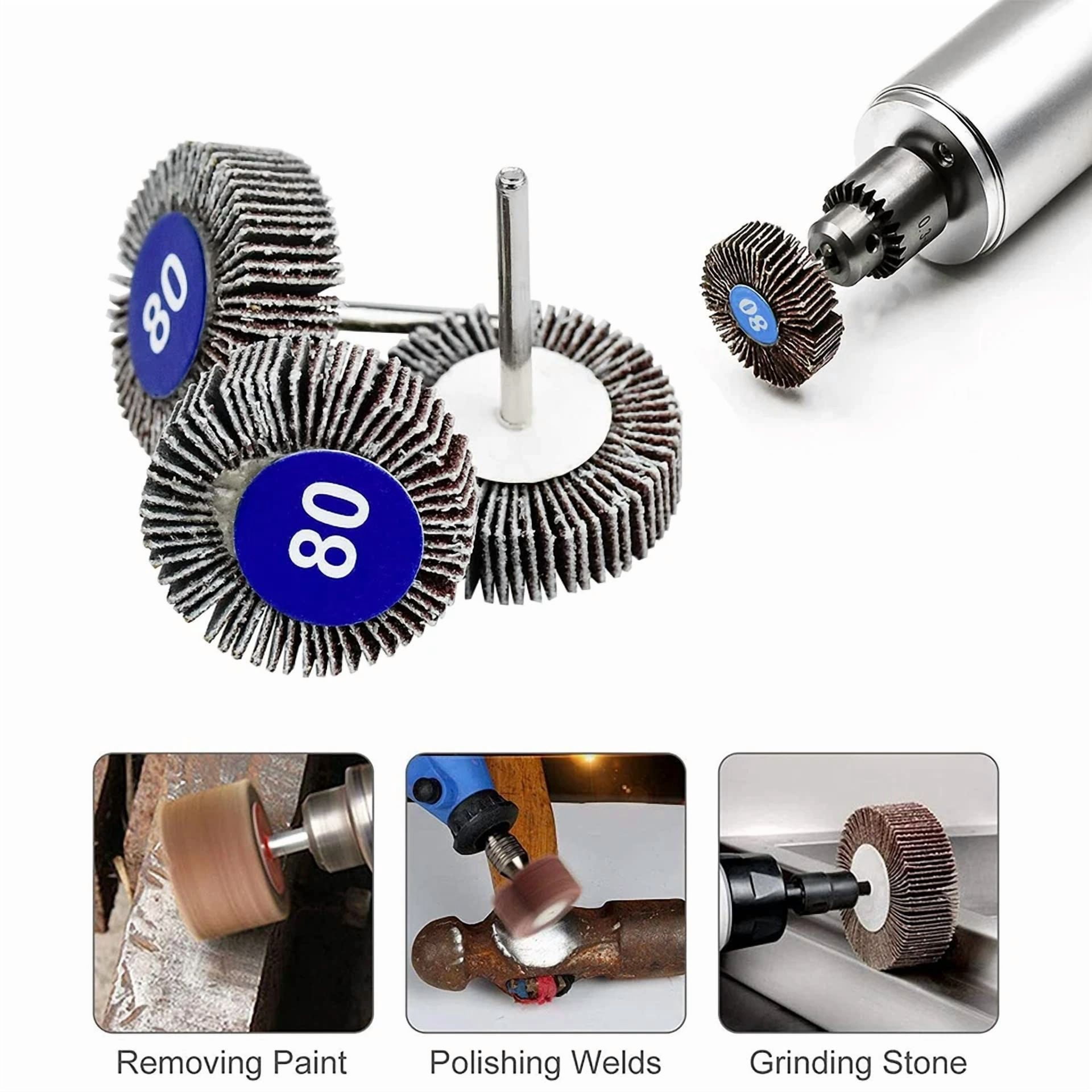 CIRCLE- 10X Flap Wheel For Dremel Rotary Tool 80 Grit Paint Rust Sanding Polishing Disc