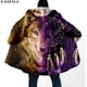 thumbnail image 3 of Capa gruesa y cálida con capucha para hombre, abrigo de lana a prueba de viento, con estampado 3D de Luna y Lobo, Native Dream Catcher, bata, manta, 6, 3 of 4