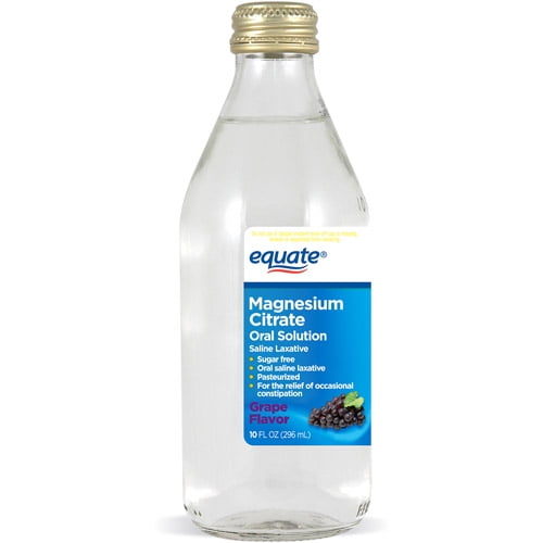 (5 Pack) Equate Magnesium Citrate Saline Laxative Grape Flavor, 10 Oz