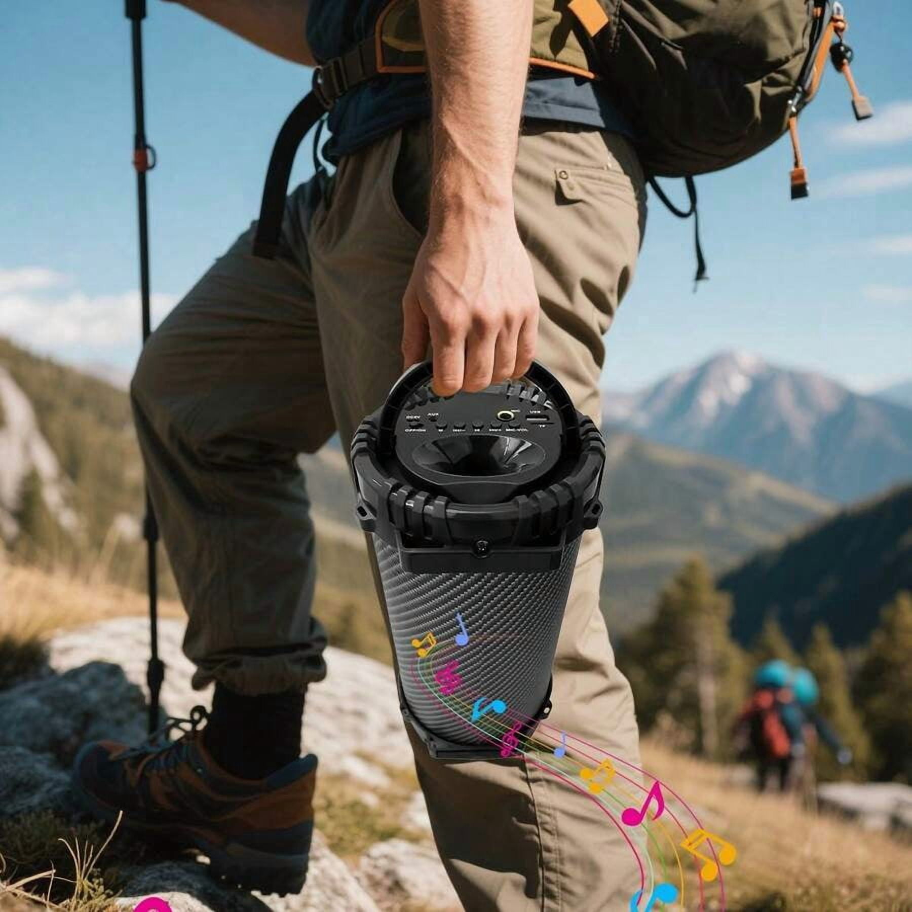 XX 4-In Portable Bluetooth Speaker With Carry Strap & Handle, Wireless Audio Heavy Bass Stereo PA Sound System With USB/TF/FM/AUX, Rechargeable For Outdoor, Camping, Party & Home Use