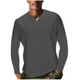thumbnail image 4 of DeHolifer Mens T-Shirts Solid Color V-Neck Long Sleeve Quick Dry Gym Sport Athletic Blouse Tops Dark Gray L, 4 of 8