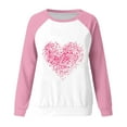 thumbnail image 4 of Juebong Valentines Day Shirts Women Plaid Love Heart Valentines Day Sweatshirts Raglan Tops, 4 of 4