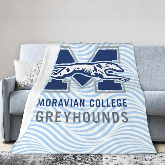Moravian College Moravian University Logo Fleece Blanket, Very Soft Microfiber Flannel Blanket for Couch Warm and Cozy for All Seasons
