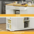 thumbnail image 6 of DWVO Kitchen Storage Cart with Trash Can Storage Cabinet, Rolling Kitchen Island with Wheels and Drawers for 13-Gallon Trash Bin, White, 6 of 10