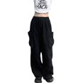 thumbnail image 1 of VISgogo, pantalones cargo de primavera y verano para mujer, pantalones informales con cordones y varios bolsillos de Color sólido VISgogo  moda, 1 of 5