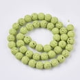thumbnail image 2 of Spray Painted Natural Lava Rock Beads Strands Round Lime Green 8~9mm Hole: 0.7mm about 47~48pcs/Strand 15.75 inch(40cm), 2 of 2