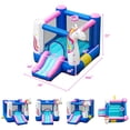 thumbnail image 2 of Gymax Slide Bouncer Inflatable Jumping Castle Basketball Game w/ 480W Blower, 2 of 10