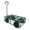 thumbnail image 5 of Olurrisa Heavy Duty 550lbs Capacity Garden Cart Wagon, Foldable Utility Wagon with Removable Sides & 10" Pneumatic Tires, Green, 5 of 7