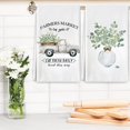 thumbnail image 4 of JOOCAR Kitchen Towels, Spring Greenery in a Round Vase Gray Truckload of Eucalyptus Leaves Farmer's Market 16x27.5 Inch Kitchen Towels for Kitchen Decor Housewarming Gift Towels Set of 2, 4 of 5