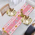 thumbnail image 6 of Dashan Easter Pink Table Runner,Cute Bunny Rabbit floral Linen Table Runner,Kitchen Decor Dining Table Settings 13x72 Inch, 6 of 6