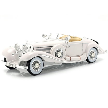 1936 Mercedes Benz 500 K Special Roadster White 1/18 Diecast Model Car by Maisto