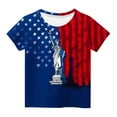 thumbnail image 5 of FamilyThread Kids Striped Shirts Short Sleeve Boy Girls July 4th Patriotic Tee Top Pattern Short Sleeve Round Neck Top T-shirt For Kids, 5 of 6