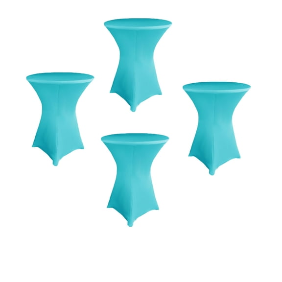 4 Pack Turquoise 30 x 42 Fitted Stretch Spandex Highboy Cocktail Cover by Banquet Tables Pro