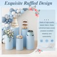 thumbnail image 4 of golytefs 5Pcs Cylinder Pedestal Stand Covers Reusable Elastic Cloth Pillar Plinth Cover Without Stands for Wedding Props Babyshower Birthday Party (Light Blue), 4 of 8