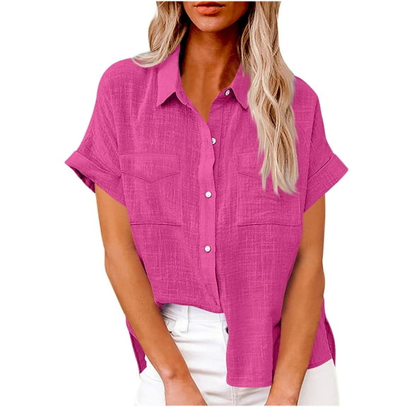 Bogo Work Blouses For Women 2025 Womens Tops Dressy Casual 3/4 Sleeve Red Blouses For Women Business Casual Petite V Neck T Shirts For Women Cotton