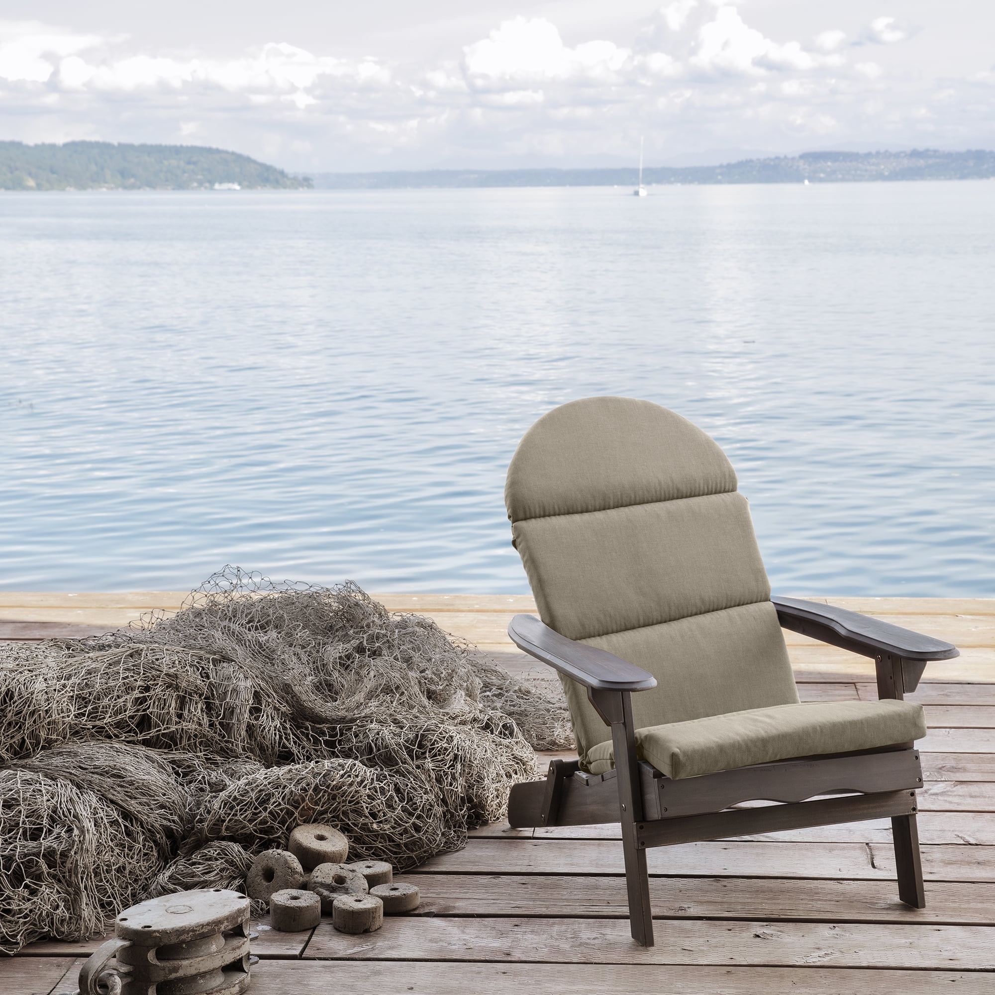 ARDEN Oceantex Outdoor Rocking Chair or Adirondack Cushion, 21.5 x 19, Water Repellent, Fade Resistant 19 x 21.5, Natural Tan