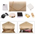 thumbnail image 5 of Evening Bag Clutch Purses for Women Ladies, Evening Wedding Party Velvet Suede Pleated Handbag with Chain, Beige, 5 of 7