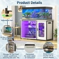 thumbnail image 7 of Aheaplus 55-75 Gallon Aquarium Stand with Power Outlets & LED Light, Reversible Fish Tank Stand with Cabinet for Fish Tank Accessories Storage, Heavy Duty Metal Frame, 880LBS Capacity, White, 7 of 7