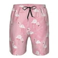 thumbnail image 4 of Disketp Men'S Swim Trunks Hawaiian Breathable Surf Beach Swimsuits Mesh Lining Beach Shorts With Pockets-Pink Flamingos And Flowers, 4 of 9