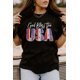 thumbnail image 1 of ABPHQTO Camiseta estampada de manga corta negra God Bless The USA para mujer, 1 of 5