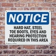 thumbnail image 4 of (2 Pack) Hard Hat Steel Toe Boots Eye And Hearing OSHA Notice Sign 14 Inch X 10 Inch Plastic Sign, Weather Resistant, UV Protected for Workplace, Business, and Construction Site, Made, 4 of 8