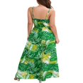 thumbnail image 4 of Robe Midi à Bretelles Spaghetti Sans Manches Dos Nu Col en V Plage Boho Florale, 4 of 8