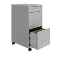 thumbnail image 4 of Pemberly Row 3 Drawers Vertical Silver Metal Filing Cabinet Pre-assembled, 4 of 21